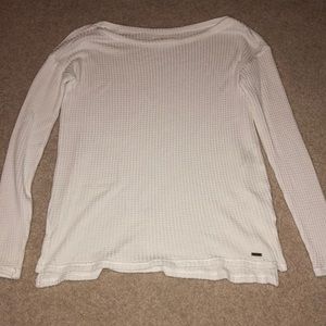 Hollister White Waffle Sweater